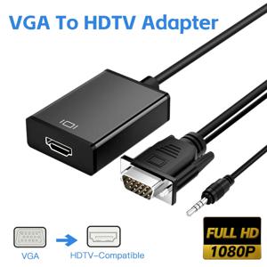 VGA to HDTV 컨버터 고화질 오디오 비디오 케이블 어댑터, VGA 입력, HD 출력, 컴퓨터 노트북 TV 프로젝터용