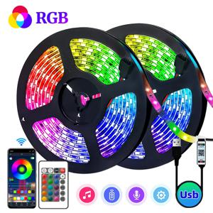 RGB LED 스트립 조명, 음악 동기화, 파티 홈 색상 변경, RGB 5050 ,5V, 1M-10M,1 천 6 백만 색상