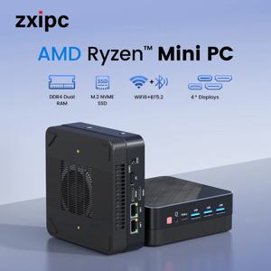 ZXIPC 데스크탑 미니 PC 게이머 컴퓨터, Ryzen 7 5800U 4800H 4500U 5500U DDR4 16GB 512GB Nvme SSD, WIFI6 BT5.2