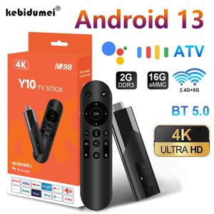 구글 유튜브 넷플릭스 네트워크 미디어 플레이어용 TV 스틱, 4K 안드로이드 13, ATV 2.4G 5.8G, 듀얼 와이파이 HDR10 + TV 리시버 음성 리모컨