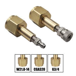 소다수 액세서리 탱크 CO2 실린더 스레드 크기, W21.8-14 CGA320 G3/4, 8mm 빠른 분리 니플 구리 소재