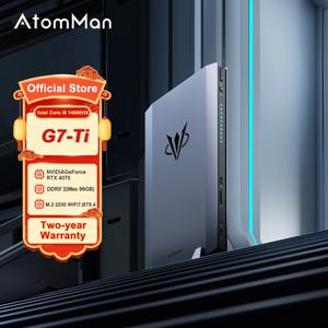 AtomMan 게임용 미니 PC, 인텔 i9-14900HX AI 그래픽 데스크탑 컴퓨터, 듀얼 DDR5, 최대 96GB, HDMI2.1, 와이파이 7, 윈도우 11, G7 Ti