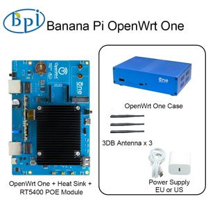 바나나 파이 오픈 소스 스마트 라우터, OpenWrt One MediaTek MT7981B, 1GB DDR4 2.5GbE RJ45 및 기가비트 이더넷 RJ45 256, MiB SPI NAND