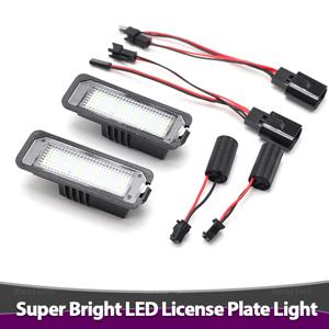 LED 라이센스 번호판 라이트 램프, VW 파사트 B6 CC Eos 골프 4 5 6 7 MK7 폴로 슈퍼 시트 레온 알테아용 자동차 램프, 2 개