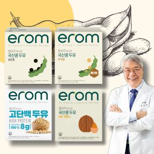 이롬 황성주 국산콩 두유 190ml 16팩 (무가당, 검은콩, 호두아몬드. 고단백)