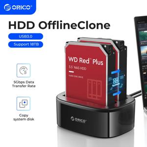 ORICO 듀얼 베이 HDD 도킹 스테이션, 오프라인 클론, SATA-USB 3.0, 2.5, 3.5 인치 SSD HDD 인클로저용