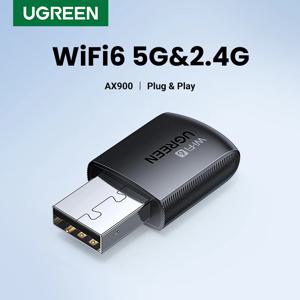 UGREEN 데스크탑 노트북용 USB 이더넷 네트워크 카드용 와이파이 어댑터, USB 와이파이 동글 안테나, AX900, AX1800, AC1300, WiFi6/5, 5GHz 및 2.4GHz