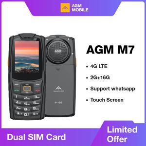 AGM M7 2 + 16G Volte 안드로이드 피처 폰, 방수 터치 스크린 2500mAh 핸드폰 영어 러시아어 키보드