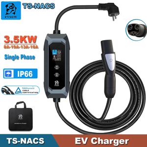 Evsow TS-NACS EV 충전기, NACS 휴대용 EV 충전기, NACS 소켓, 전기 자동차 충전 케이블, 5m, 16A