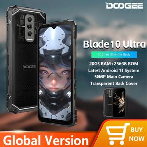 DOOGEE 블레이드 10 울트라 러기드 휴대폰, 20GB + 256GB, 50MP 카메라, 6.56 인치 디스플레이, 5150mAh NFC, 안드로이드 14 스마트폰