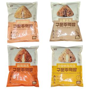 엄지 구운주먹밥 4종셋트 김치치즈, 참치마요, 간장버터, 소불고기 각 500g 1봉씩