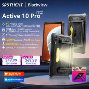 월드 프리미어 Blackview Active 10 Pro 5G 견고한 태블릿, MTK 7300, 11 인치 FHD + 디스플레이, 12GB 256GB/512GB, 30000mAh,108MP AI 카메라