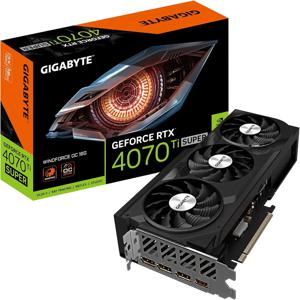 GIGABYTE GeForce RTX 4070 Ti 슈퍼 윈드포스 OC 16G 그래픽 카드, 3X 윈드포스 팬, 16GB 256 비트 GDDR6X, GV-N407TSWF3OC-16GD V