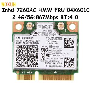 듀얼 밴드 무선 인텔 7260, 레노버 IBM 씽크패드 04X6090 04X6010 용 미니 PCI-E 와이파이 BT4.0 카드, 7260ac, 7260HMW, 802.11ac, 867M