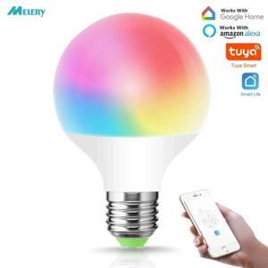 와이파이 스마트 LED 전구, E27, G95, 12W, 1200lm, 100-240V, 웜 쿨 화이트, RGB 색상 변경 스폿 램프, 알렉사 구글 홈