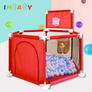 IMBABY Playpen-어린이 놀이 틀, 아기 놀이터, 접이식 안전 울타리, 공, 수영장, 여행, 농구 후프, 어린이용 텐트, 체육관