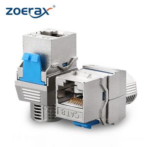 ZoeRax Cat6a Cat7 Cat8 키스톤 잭, RJ45 STP 도구가 필요 없는 유형 아연 합금 모듈 차폐 키스톤 잭 어댑터 40 기가비트
