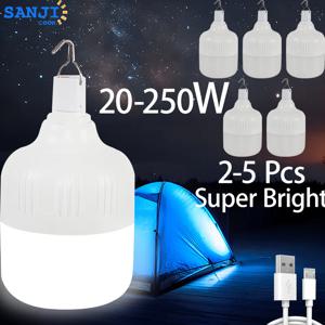 고출력 USB 충전식 비상 조명, 텐트 나무위 난간 캠핑 바베큐 야외 휴대용 LED 후크 조명, 250W, 2-5 개