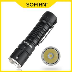 Sofirn LED 21700 충전식 전술 손전등, 5200lm USB C, 테일 E-스위치 야외 조명, SC33 XHP70.3 HI