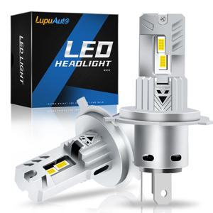 Lupuauto H4 LED 헤드라이트 전구, 9003 HB2 Canbus 하이 로우 빔 자동차 조명, 터보 LED 다이오드 램프, 자동 12V 6000K 램프, 20000LM