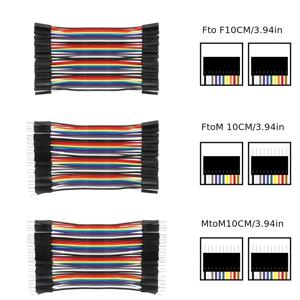 PCB DIY 키트용 듀폰 와이어 케이블, 수컷-수컷-암컷 점퍼, 120PIN 케이블, 10cm