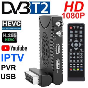 미니 DVB EPG 셋톱박스 스카트 인터페이스, 디지털 DVB-T2, 스페인 TDT 유럽 지상 TV 리시버, HEVC 1080HD 디코더, T2 H.265 HD