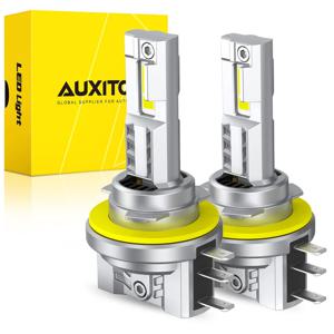 AUXITO 자동차 LED 하이 빔 DRL 주행 램프, H15 LED 헤드라이트 전구, CANBUS 6500K 화이트 30000LM, 냉각 선풍기, 오류 없음, 2 개