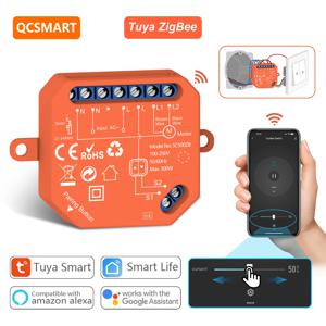 ZigBee 롤러 셔터 블라인드 커튼 스위치, 투야 스마트 라이프 진행률 타이머, 음성 제어, 구글 어시스턴트, 알렉사