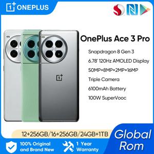 OnePlus ACE 3 Pro 언락 글로벌 ROM, 스냅드래곤 8 Gen 3, 6.78 인치, 120Hz 디스플레이, Sony50MP 메인 카메라, 6100mAh 배터리, 100W SUPERVOOC