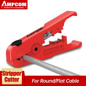 AMPCOM 와이어 스트리퍼 이더넷 케이블 커터 원형 케이블 절단 도구 CAT7 CAT6 CAT5E CAT5 원형 와이어 용 Lan 케이블 스트리핑 도구