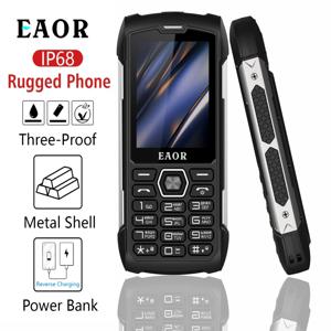 EAOR 견고한 4000mAh 대형 배터리 보조베터리, IP68 방수 2.8 IPS 대형 화면, 0.3M 캠, MTK 기능 키패드 휴대폰, 2G