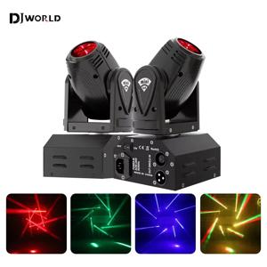 미니 LED 스포트 빔 무빙 헤드 라이트, RGBW 4in 1 DMX512 무대 조명 효과 스트로보스코프, 라이브 쇼 DJ 나이트클럽 파티용, 10W, 2 개