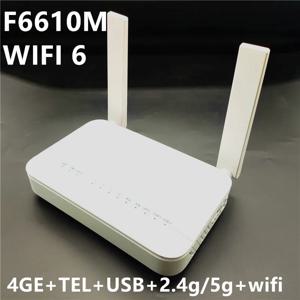 ONU GPON 듀얼 밴드 와이파이 6 4GE + 2.4G/ 5G + TEL + USB + WIFI6 ONT 4GE 랜 포트 Gpon 광섬유 모뎀 중국 펌웨어, F6610M