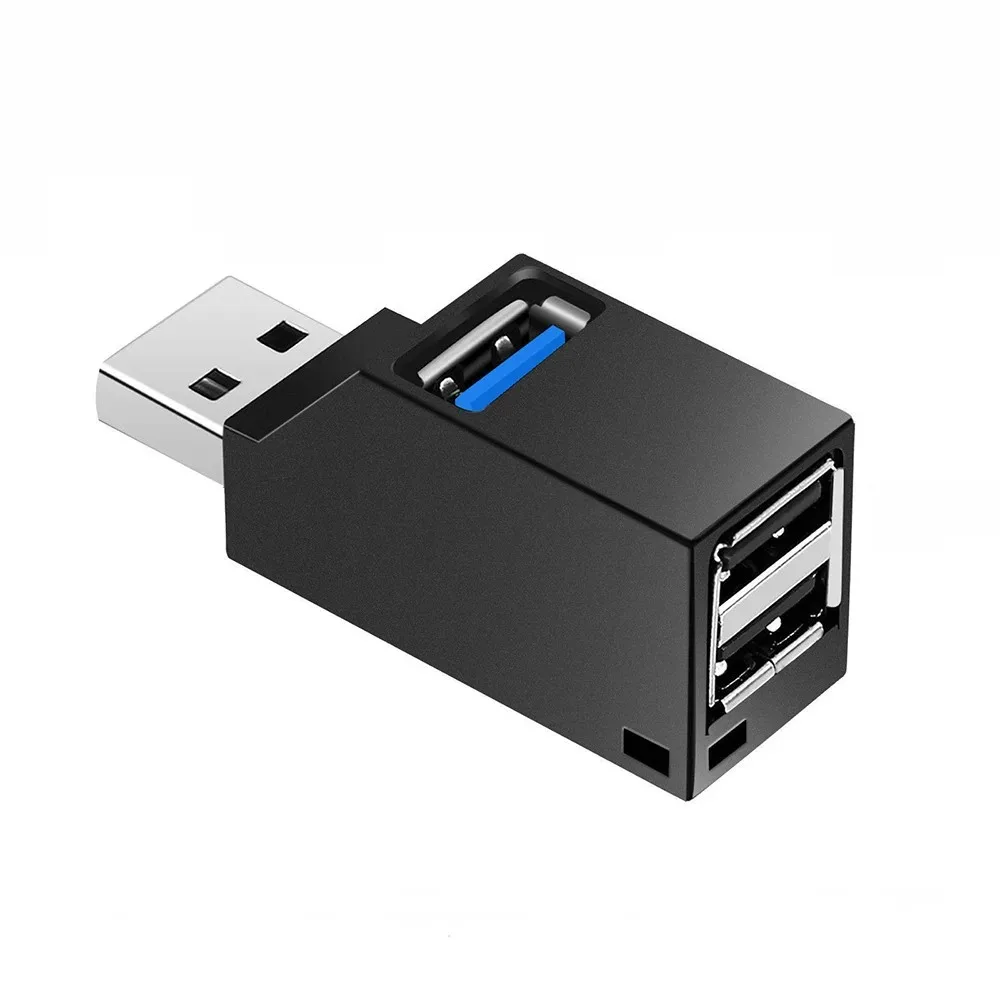 USB 포트 허브 USB 3.0 허브 어댑터 익스텐더 미니 스플리터 박스, PC 노트북 디스크 카드 리더 PC용 고속 USB 2.0, 1-3 포트