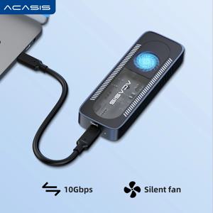 ACASIS NVME SSD 인클로저 케이스, 내장 선풍기 버전 케이스 SSD, 10Gbps USB 3.1, M.2, 2280, 60, 42, 30 스몰 사이즈