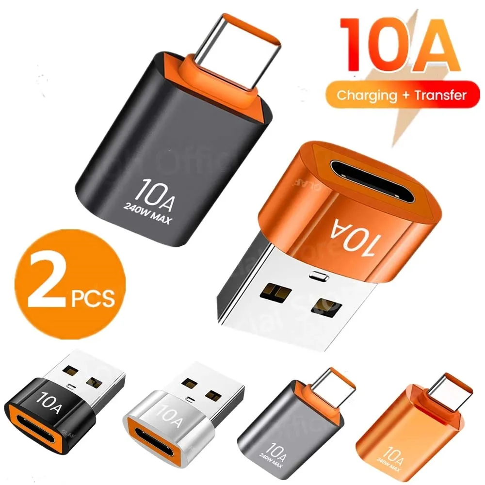 10A USB C 타입 어댑터 고속 충전 커넥터, C타입 수-USB 암 변환기 OTG, 노트북 샤오미 삼성 USB-C OTG