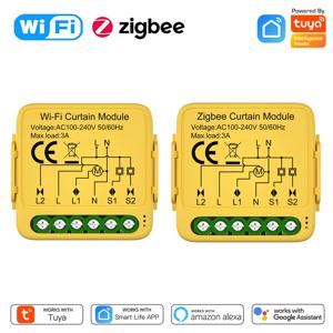 투야 와이파이 지그비 커튼 스위치 모듈, 블라인드 롤러 셔터 전기 모터, 스마트 라이프 앱 제어, 알렉사 구글 홈과 작동