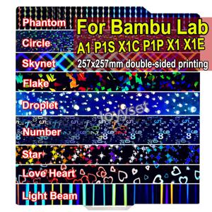 Bamblab 대나무 빌드 플레이트, A1 P1S X1 탄소 PEI 시트, PEO PET 양면 3D 인쇄 용수철 강판, Bambu P1P X1E 용