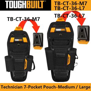 TOUGHBUILT 기술자 TB-CT-36-M7/TB-CT-36-L7 7 포켓 파우치, 중간 및 대형 클립 도구 벨트, 멀티 툴 허리 팩 결합