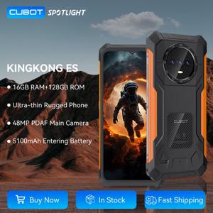 Cubot KingKong ES 초박형 견고한 안드로이드 스마트폰, 16GB RAM(6GB + 10GB), 128GB ROM, 6.56 인치 90Hz 화면, 48MP 카메라, 4G 휴대폰