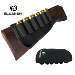 ELUANSHI Gun Accessories Buttstock 12 Gauge air in fit Ammo belt case pouch box Cartridges Holder Elastic for Hunting Shooting