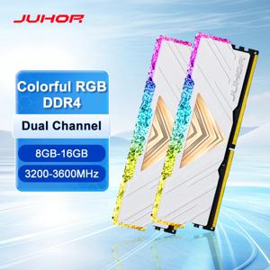 JUHOR RGB RAM DDR4 8GB 16GB 3200MHz 3600MHz DDR4 DIMM 메모리 램, ddr4 데스크탑 메모리 램