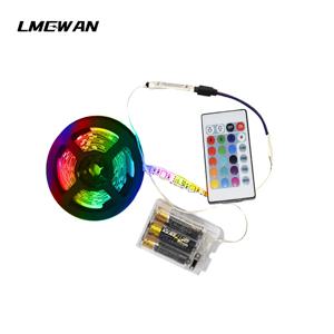 유연한 방수 배터리 전원 공급 장치, 원격 제어, TV 장식 조명, RGB LED 스트립, DC5V, SMD5050