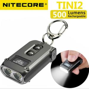 Nitecore OLED 키체인 손전등, 스마트 듀얼 코어 APC 수면 기술 조명, USB C타입 충전 사용, TINI2 TINI 2 500 루멘