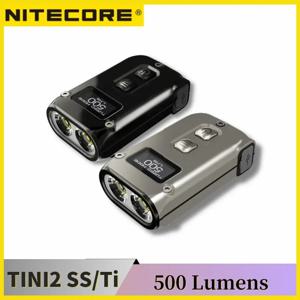 NITECORE Tini2 Ti 키체인 라이트, 500 루멘, C 타입 충전식 EDC 컴팩트 티타늄 합금 LED 손전등