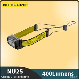 NITECORE NU25 USB-C 충전식 헤드램프, 400 루멘, 최대 64 미터 빔 색상, 백색광, 야외용 적색광