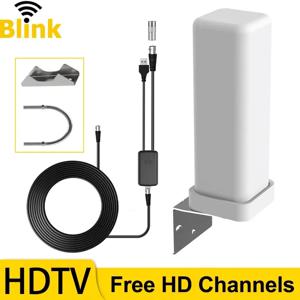 야외 디지털 TV 안테나, ATSC, DVB-T, DMB-T, ISDB-T, 4K, 1080P, 무료 HDTV 채널, 6000 마일, 35dBi 장거리 신호 증폭기