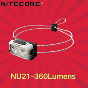 NITECORE NU21 충전식 야외 헤드램프, 360 루멘 초경량 헤드라이트, 내장 500mAh 리튬 이온 배터리