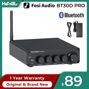 Fosi Audio 블루투스 사운드 파워 앰프, 2.1 채널 앰프, 스피커 서브우퍼, 165W x 2 + 350W, BT30D PRO