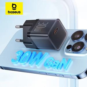 Baseus 30W GaN 충전기, 아이폰 충전기 16 15 14 13 12 Pro Max 삼성 Xiaomi, USB C 충전기 지원 PD QC PPS, 노트북 스마트폰 급속 충전